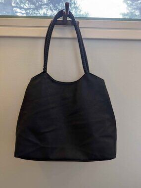 Antik Kraft Black Faux Vegan Leather Shoulder Bag, Like New
